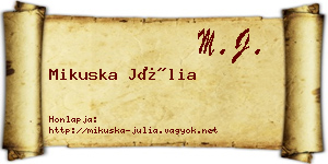 Mikuska Júlia névjegykártya
