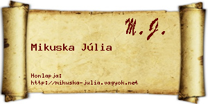 Mikuska Júlia névjegykártya